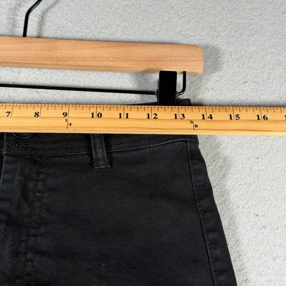 OAT New York Black High Rise Wide Leg Raw Hem Pants P0004-SJMX Size 2/26 - Picture 5 of 15